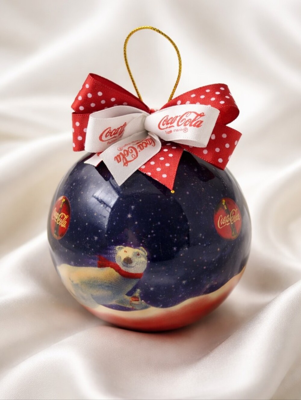 Coca-Cola Vintage 1995 Collectable Polar Bear Christmas Ornament